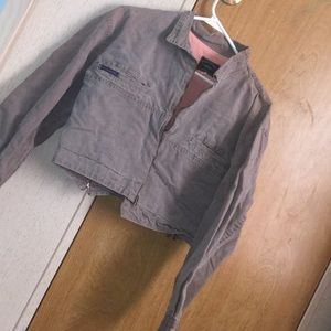 Gray/Peach Jean Jacket